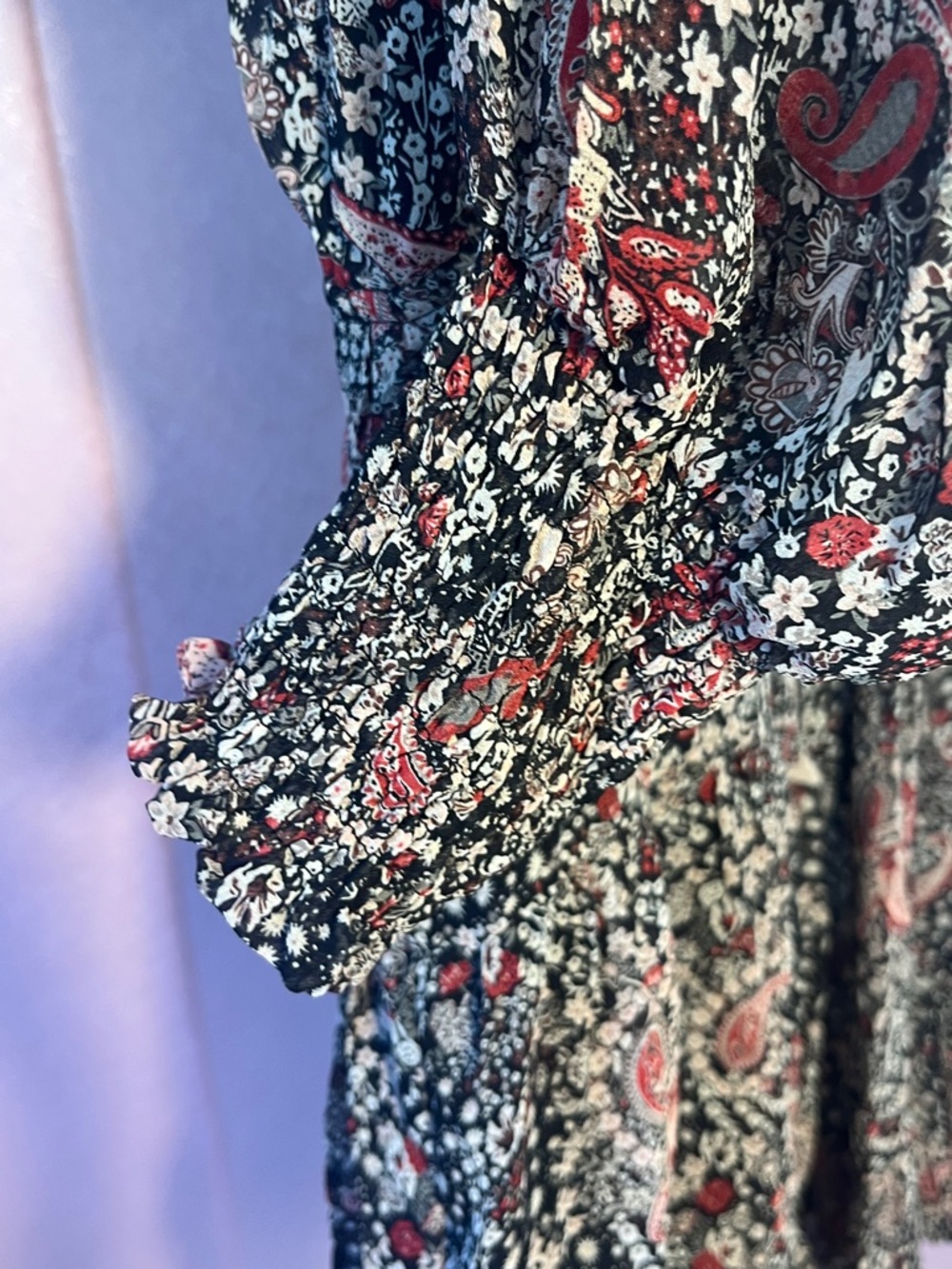 FATE Black Paisley Floral Ruffle Mini Dress - Picture 6 of 8